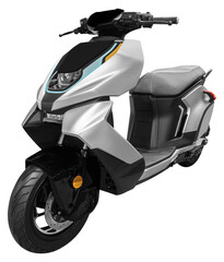 Front view gray electric motorcycle