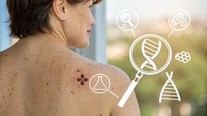 Conceptual dermatology and health analysis of skin mole for cancer and melanoma risk. Future DNA technology for genetic screening and care