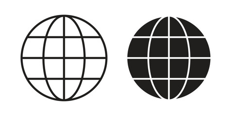 Globe icon simple vector symbol