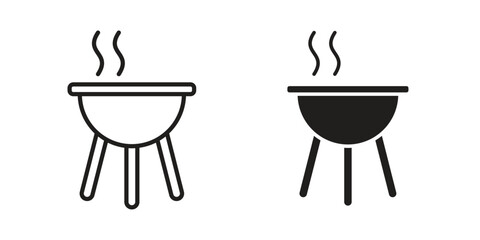 Grill icon simple vector symbol