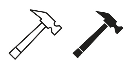Hammer icon simple vector symbol