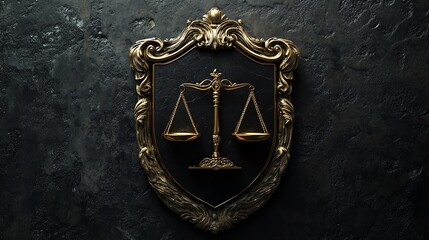 Fototapeta premium Symbol of justice and fairness on dark background.
