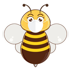 bee wear medical mask cartoon cute