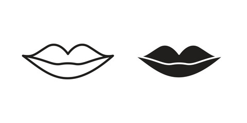 Lips icon simple vector symbol
