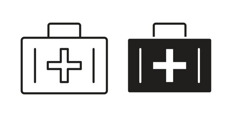Medical kit icon simple vector symbol