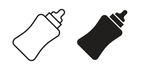Milk bottle icon simple vector symbol
