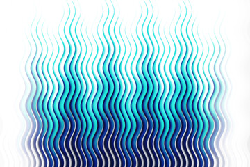 Abstract blue wavy lines pattern on white background isolated on white background