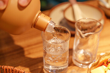 The moment Chinese liquor is poured into the glass
