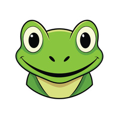 Frog Head Simple Smile Minimal Illustration
