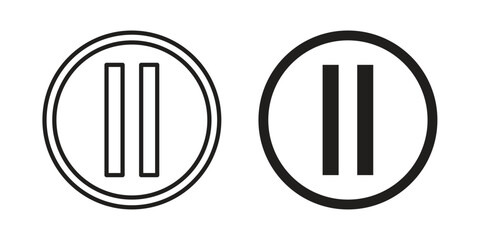 Pause button icon simple vector symbol