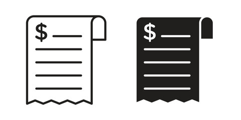 Payment receipt icon simple vector symbol