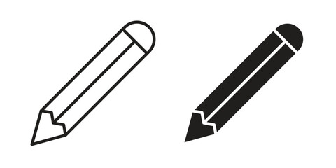 Pencil icon simple vector symbol