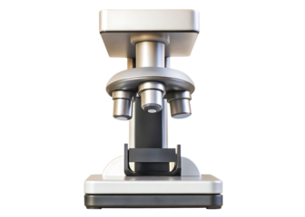 modern compound microscope isolated on white background, png, ai generated