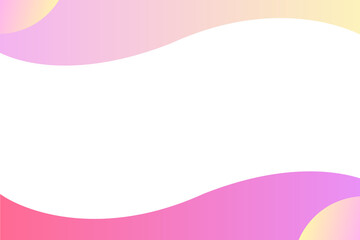 A rectangular frame with smooth, abstract, wavy borders at the top and bottom. The borders a soft, blurred pink, yellow, and magenta gradient