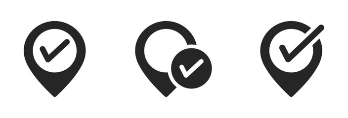 Right location vector icons set. Right place icons. Correct location icon