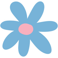 Minimal Pastel Bloom - Blue Petal