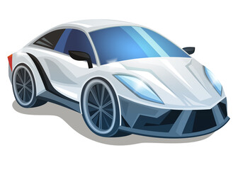 Cartoon street racing car vehicle on white background illustration for children