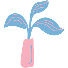 Minimal Pastel Bloom - Vase Leaf
