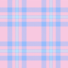 Pastel plaid pattern in pink, blue and lilac. Classic check design for backgrounds, textiles, or print media. Soft colors evoke spring and femininity.