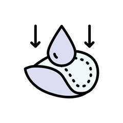 Cotton Pads with drop color vector icon. Symbol, logo illustration. Vector graphics.
