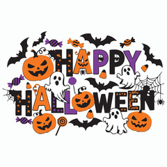 Happy Halloween T-Shirt vector design