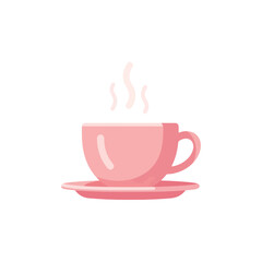 Enjoy a warm, cozy moment with a steaming cup of delicate pink tea or coffee for pure relaxation and comfort