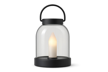 Portable modern glass led lantern illuminating light