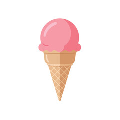 Enjoy a delicious strawberry ice cream cone on a hot summer day, perfect for dessert menus and sweet treat promotions