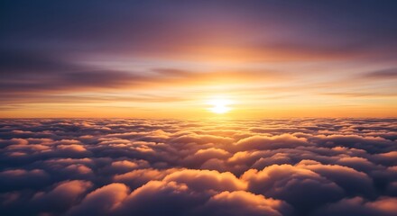 Fototapeta premium Breathtaking Sunset Amidst Sea of Clouds