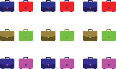 Set of 9 briefcase icons, each designed as a pair with alternating colours, perfect for business, office, and corporate themes.