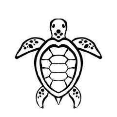 black and white turtle silhouette