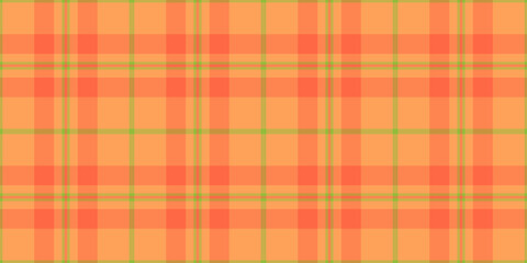 Vibrant plaid pattern featuring intersecting coral and green lines on a peach background. Ideal for textiles, backgrounds, or graphic design projects.