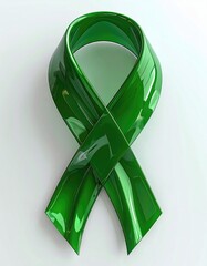 Emerald green awareness ribbon