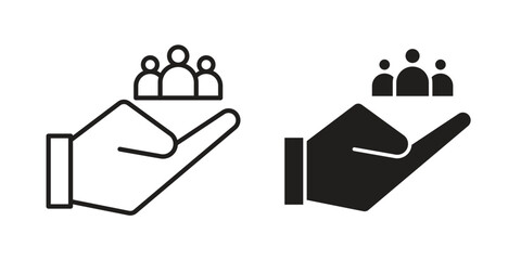 Teamwork icon simple vector symbol