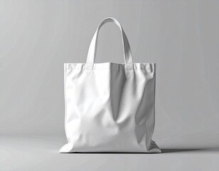 White fabric tote bag, plain background