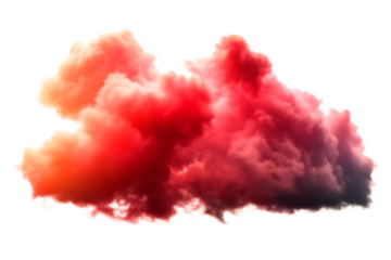 fiery red and orange cloud formation isolated on white background, png, ai generated