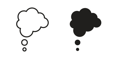 Think bubble icon simple vector symbol