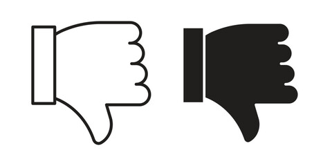 Thumbs down icon simple vector symbol