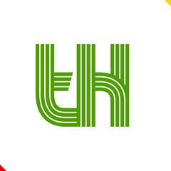 Parallel line monogram initial logo, combination of letter T and H. Idea and inspiration for branding, company and corporation name abbreviation. personal and commercial purpose.