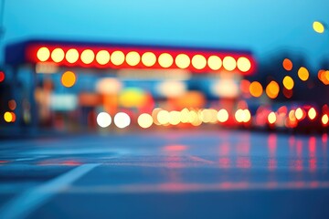 Blurred street lights at night