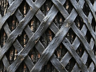 Dark Wooden Lattice Pattern on Tree Trunk Texture