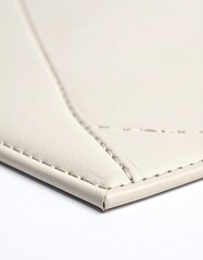 White leather stitched corner detail