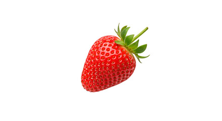 Fresh Ripe Strawberry with Calyx and Stem Isolated on Black