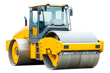 Fototapeta premium road roller isolated on white background, png, ai generated