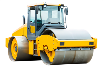 road roller isolated on white background, png, ai generated