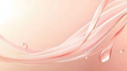 Abstract Pink Liquid Flowing Swirls with Droplets Background