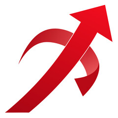 Ribbon Forming Arrow Pointing Toward Future Concept