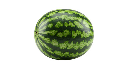 Fresh Whole Watermelon with Vibrant Green Skin on a Matching Background