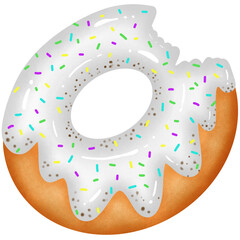 Sweet Coconut Milk Donut with Sugar Decoration