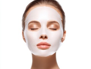Skin treatment with facial mask while relaxing during beauty routine at home